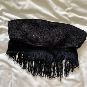 Boho fringe strapless bralette